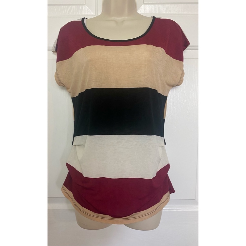 Mine Color Block Stripped Blouse Size Small